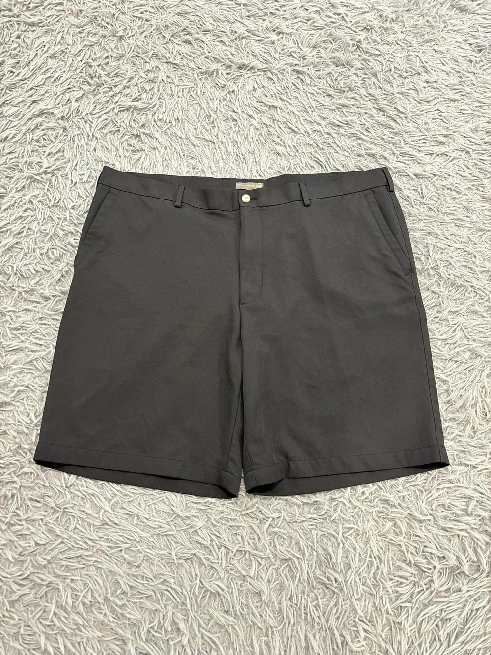 Peter Millar Crown Sport Men Black Chino Classic Shorts Size 42 Golf Performance